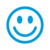 Icon blauer lachender Smiley